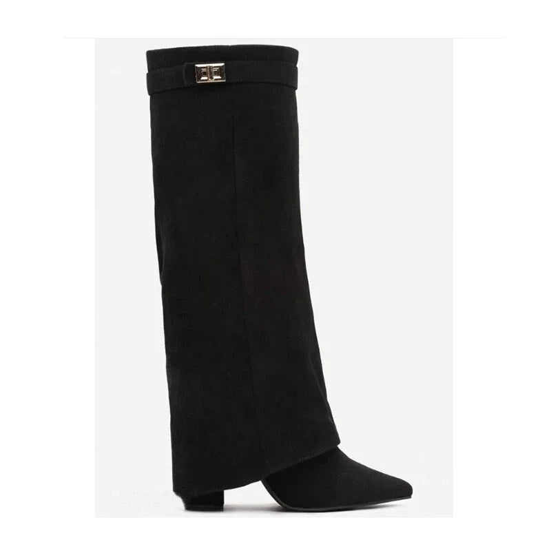 Knee High Pull Up Leather Pull on Boots