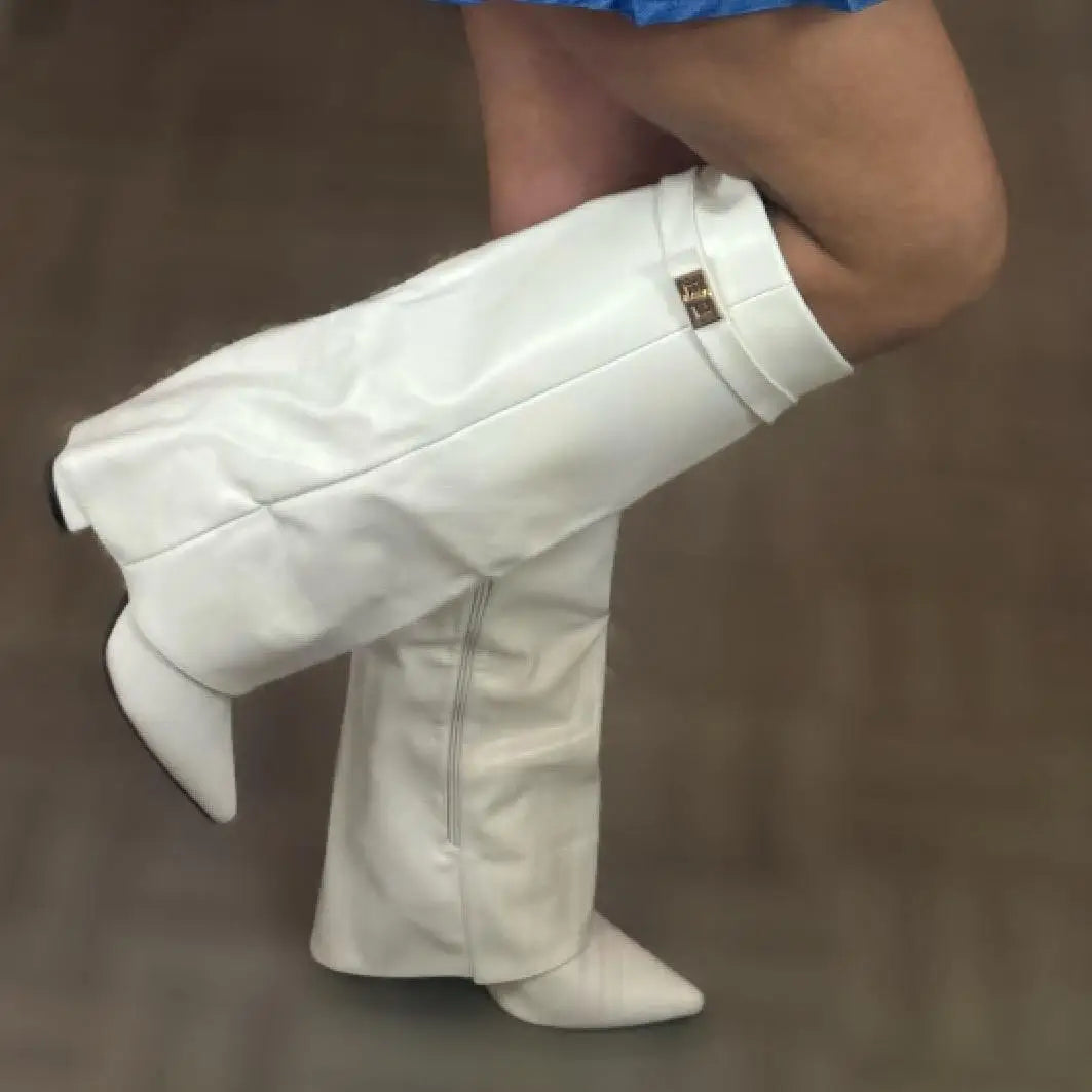 Knee High Pull Up Leather Pull on Boots
